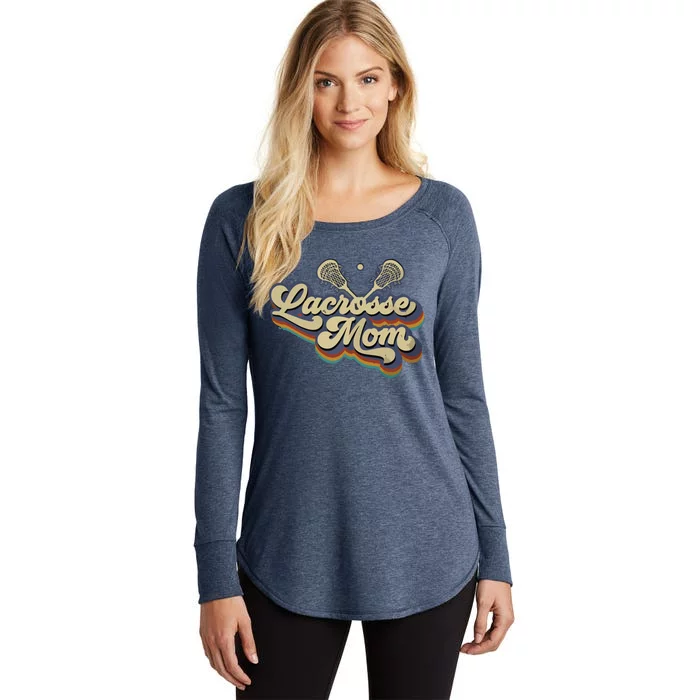 Womens Lacrosse Mom Vintage Retro Lacrosse Stick Sun Gift Women's Perfect Tri Tunic Long Sleeve Shirt