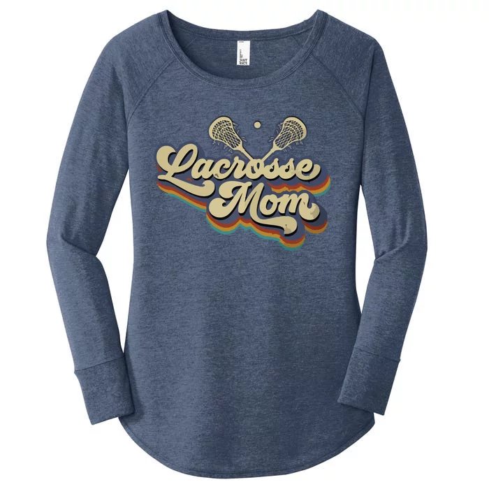 Womens Lacrosse Mom Vintage Retro Lacrosse Stick Sun Gift Women's Perfect Tri Tunic Long Sleeve Shirt