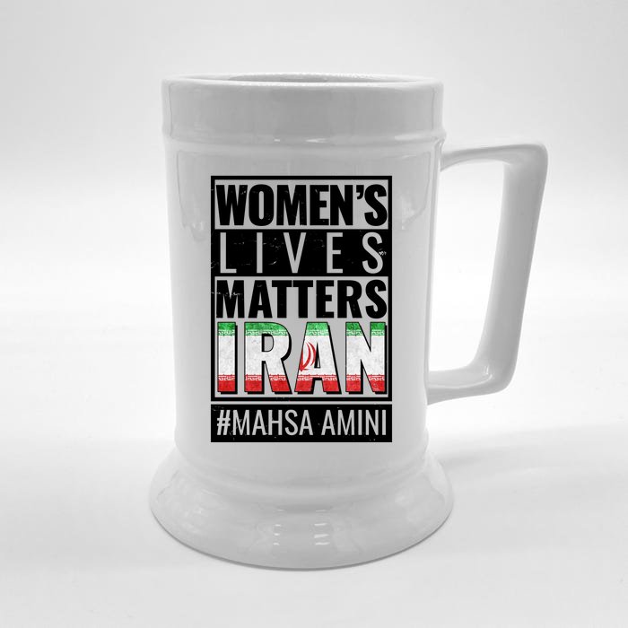 Women's Lives Matter IRAN #Mahsa Amini Front & Back Beer Stein