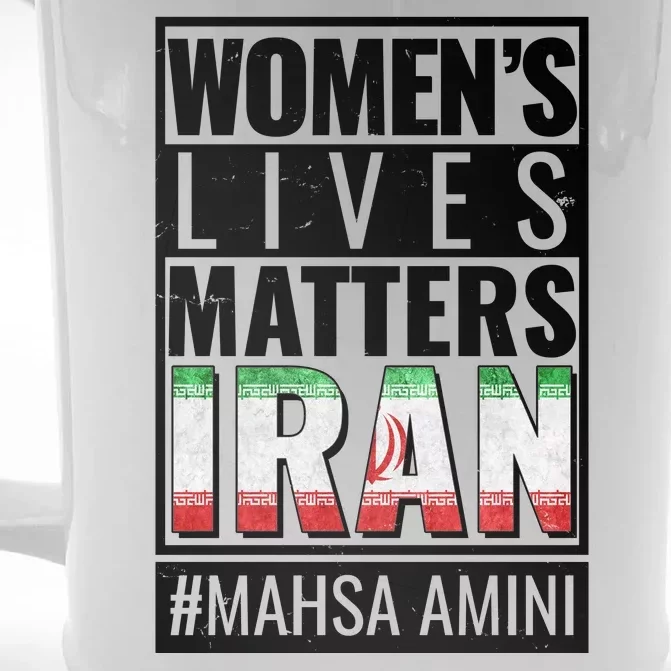 Women's Lives Matter IRAN #Mahsa Amini Front & Back Beer Stein