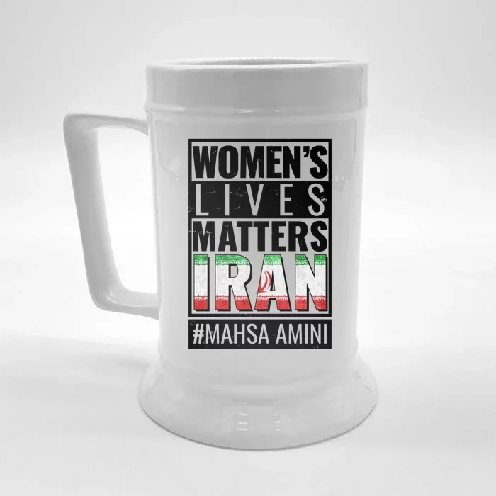 Women's Lives Matter IRAN #Mahsa Amini Front & Back Beer Stein