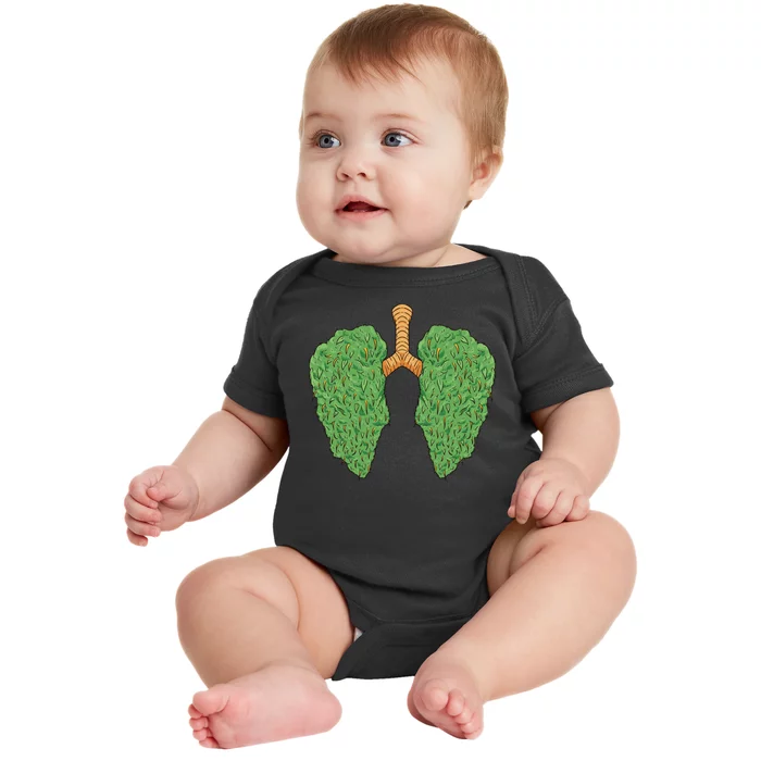 Weed Lung Marijuana Funny Baby Bodysuit