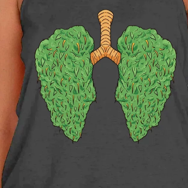 Weed Lung Marijuana Funny Women's Knotted Racerback Tank