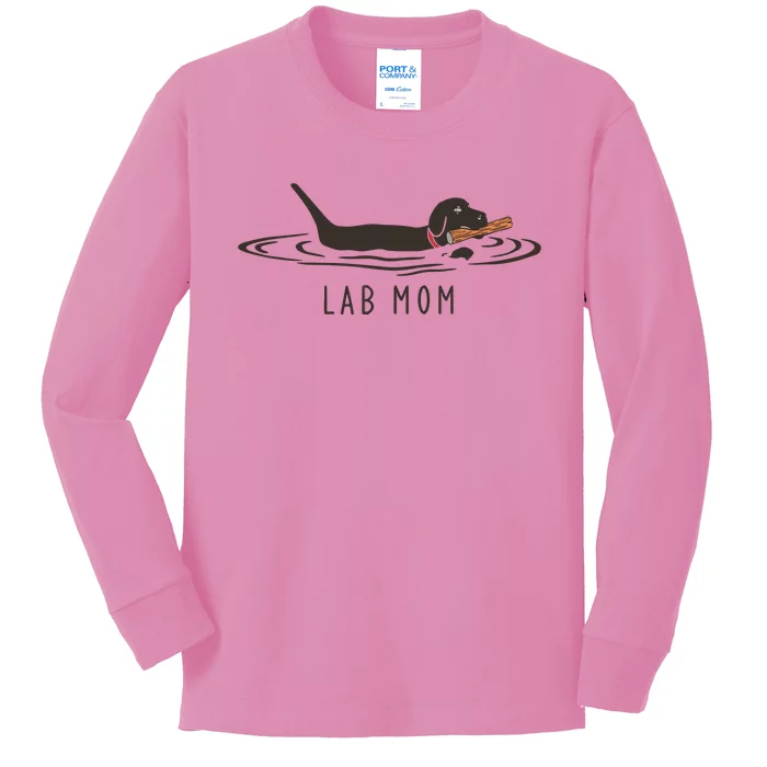 Womens Lab Mom Labrador Retriever Dog Owner Kids Long Sleeve Shirt