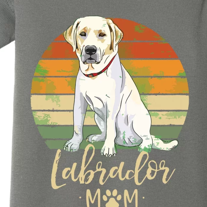 Womens Labrador Mom Retro Labrador Retriever Lover Gifts Dog Mama Baby Bodysuit