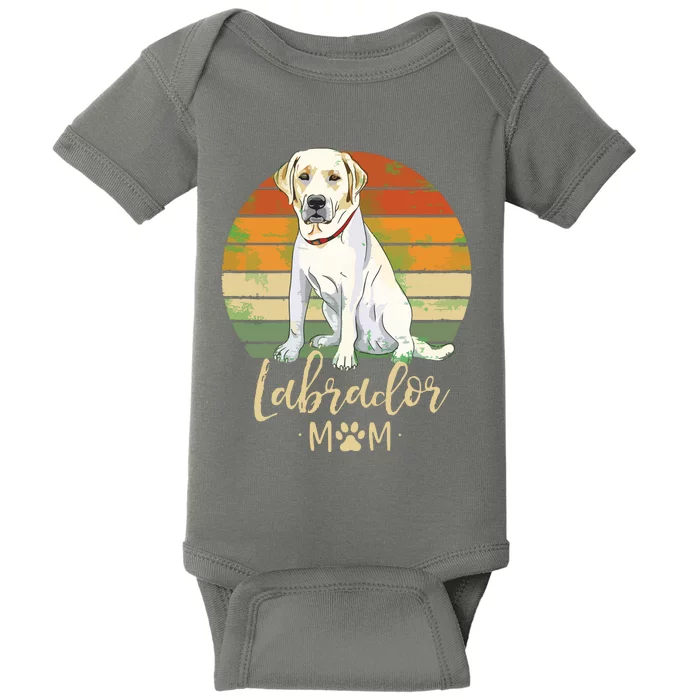 Womens Labrador Mom Retro Labrador Retriever Lover Gifts Dog Mama Baby Bodysuit