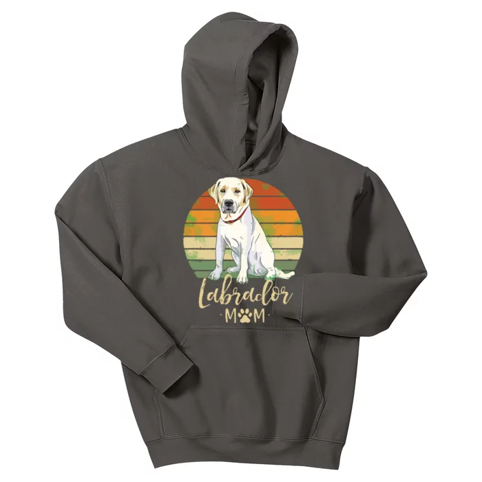 Womens Labrador Mom Retro Labrador Retriever Lover Gifts Dog Mama Kids Hoodie