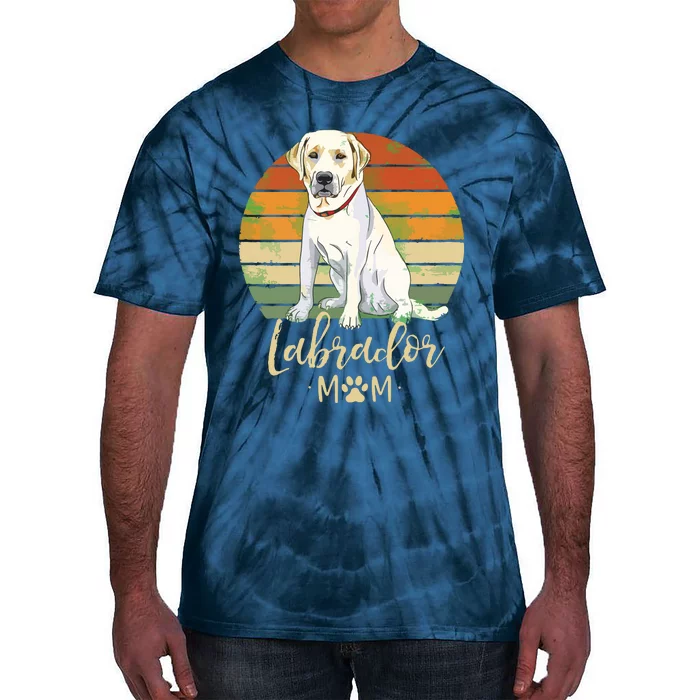 Womens Labrador Mom Retro Labrador Retriever Lover Gifts Dog Mama Tie-Dye T-Shirt