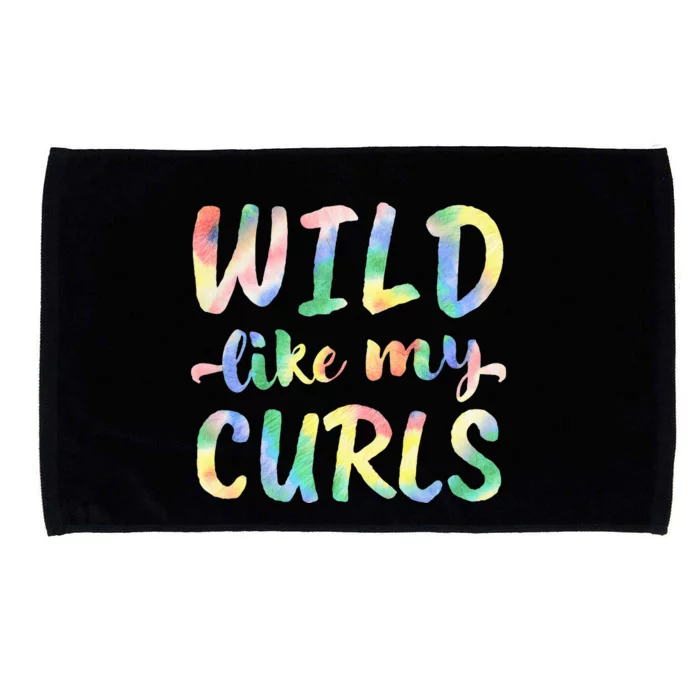 Wild Like My Curls Tie Dye Girl Curly Hair Microfiber Hand Towel