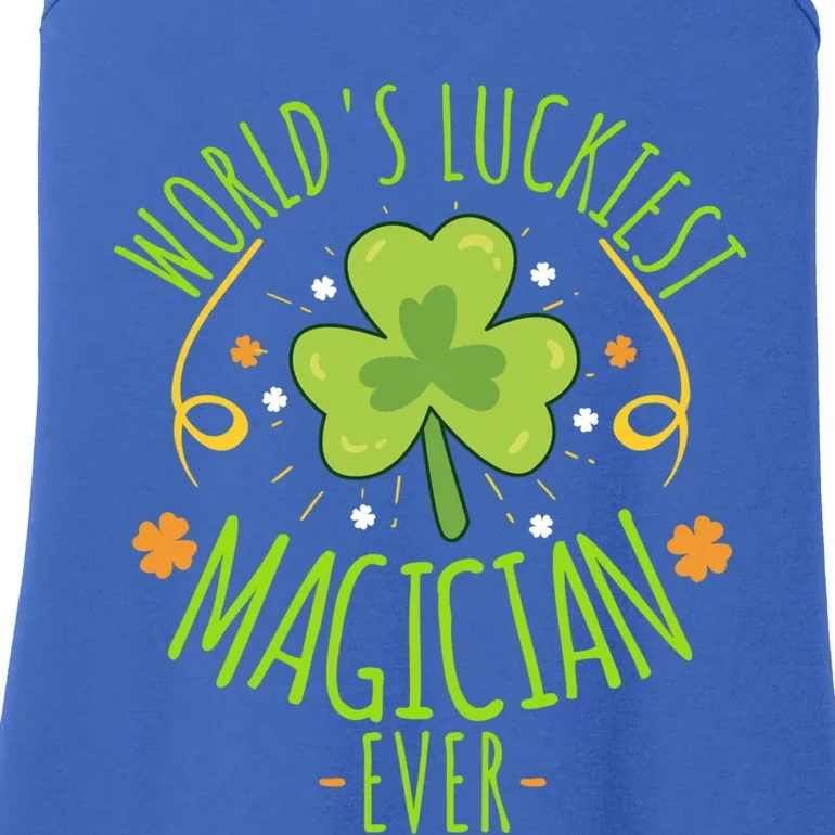 World's Luckiest Magician Ever Funny St Patrick Day Irish Gift Ladies Essential Tank