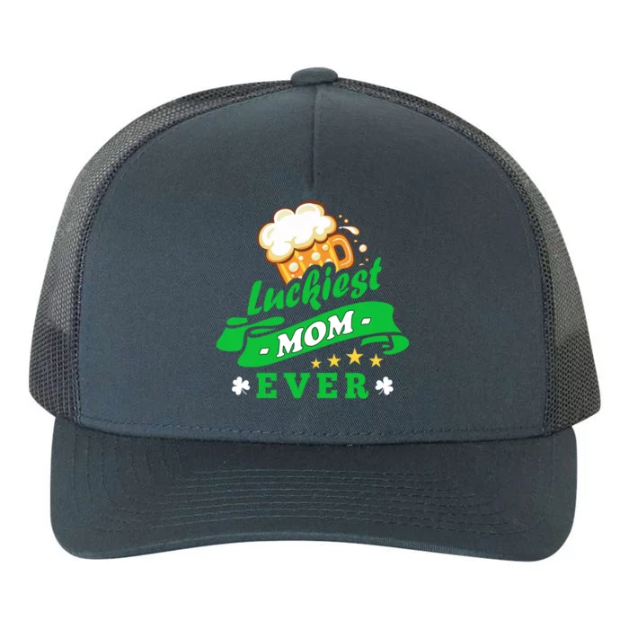 Wo's Luckiest Mom Ever Saint Patrick's Day Shamrock Irish Gift Yupoong Adult 5-Panel Trucker Hat