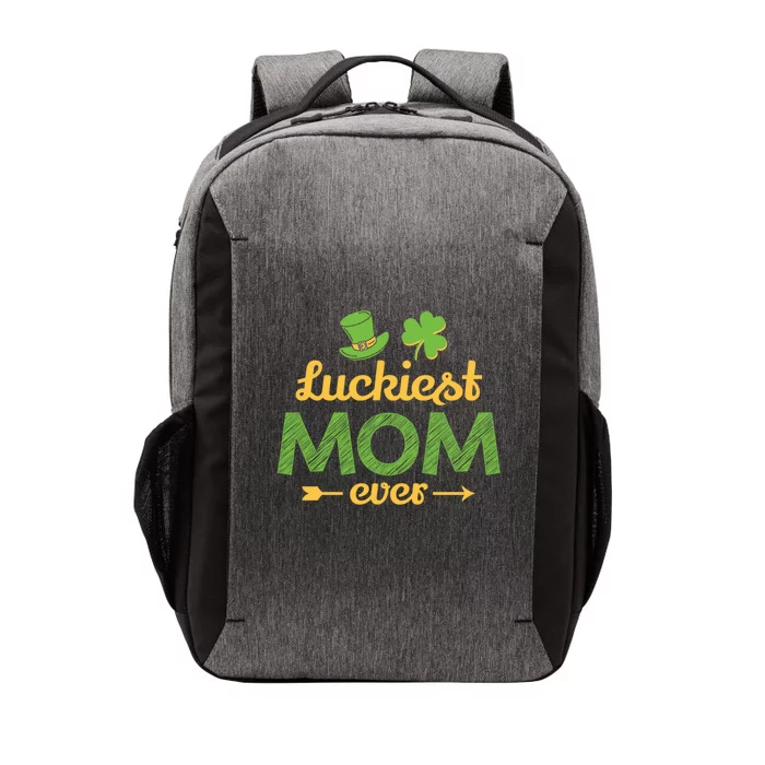 Wo's Luckiest Mom Ever Saint Patrick's Day Shamrock Irish Gift Vector Backpack