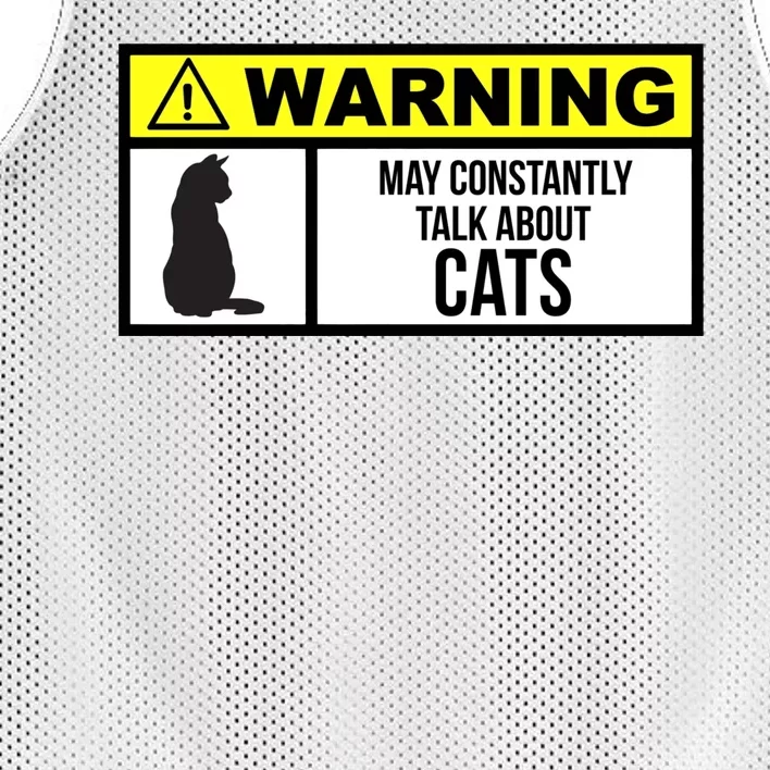 Warning Label May Constantly Talk About Cats Mesh Reversible Basketball Jersey Tank