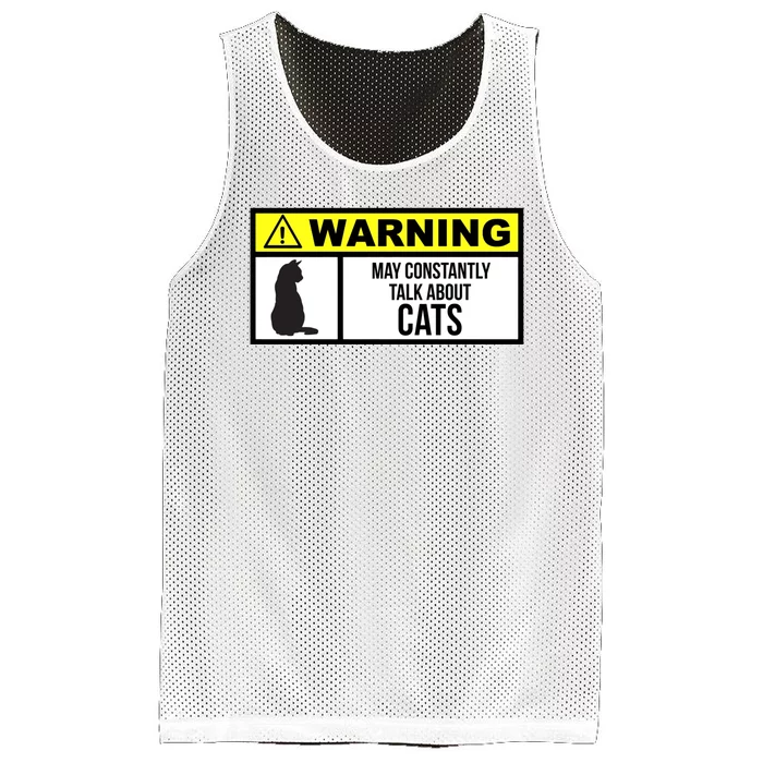 Warning Label May Constantly Talk About Cats Mesh Reversible Basketball Jersey Tank