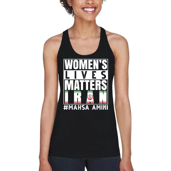 Women's Lives Matter Mahsa Amini Iran Support Women's Racerback Tank