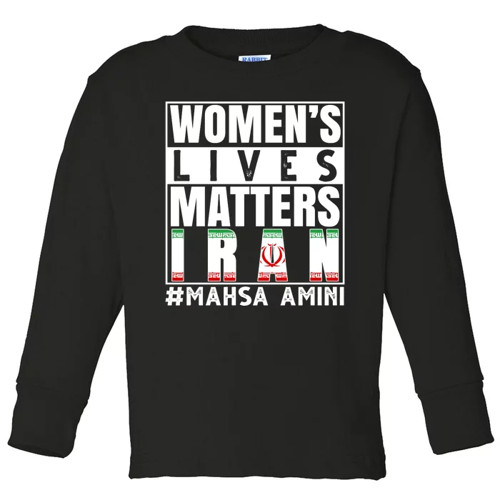 Women's Lives Matter Mahsa Amini Iran Support Toddler Long Sleeve Shirt