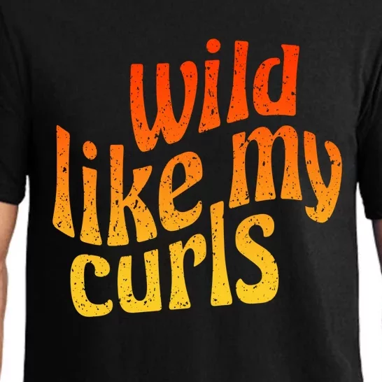 Wild Like My Curls / Cute Curly Hair Quote / 1960s Orange Gift Pajama Set