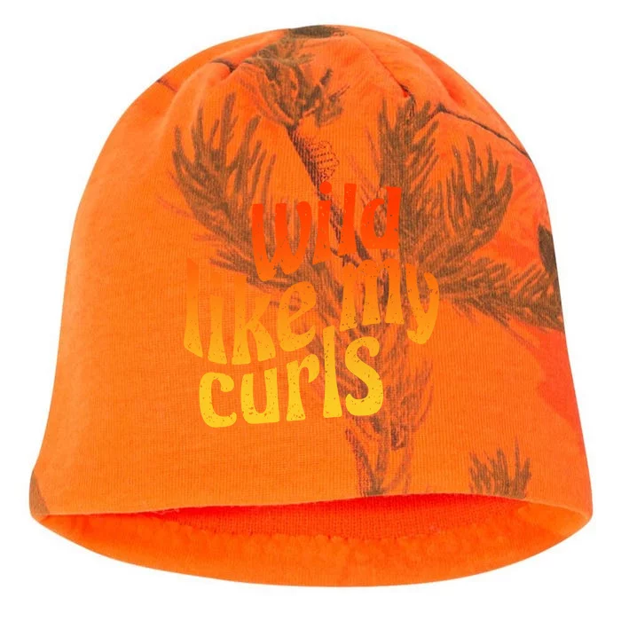 Wild Like My Curls / Cute Curly Hair Quote / 1960s Orange Gift Kati - Camo Knit Beanie