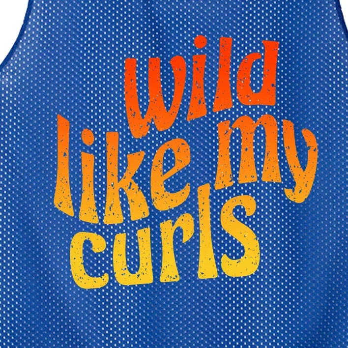 Wild Like My Curls / Cute Curly Hair Quote / 1960s Orange Gift Mesh Reversible Basketball Jersey Tank