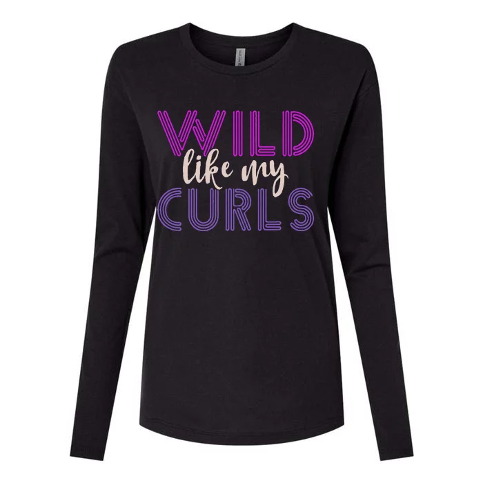 Wild Like My Curls Alfro Messy Curly Hair Woman Womens Cotton Relaxed Long Sleeve T-Shirt