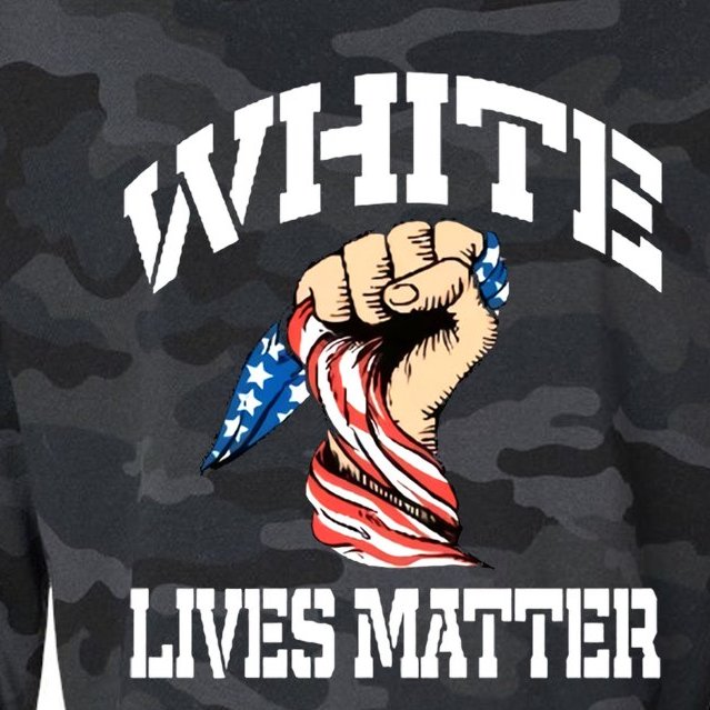 White Lives Matter Civil Rights Equality America Flag Cropped Pullover Crew