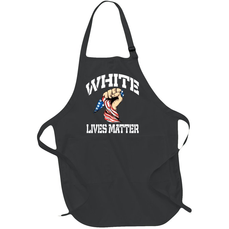 White Lives Matter Civil Rights Equality America Flag Full-Length Apron With Pocket
