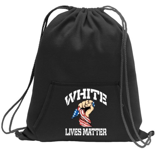 White Lives Matter Civil Rights Equality America Flag Sweatshirt Cinch Pack Bag