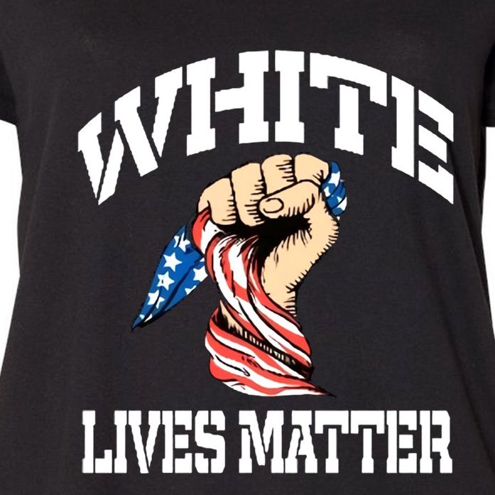 White Lives Matter Civil Rights Equality America Flag Women's Plus Size T-Shirt