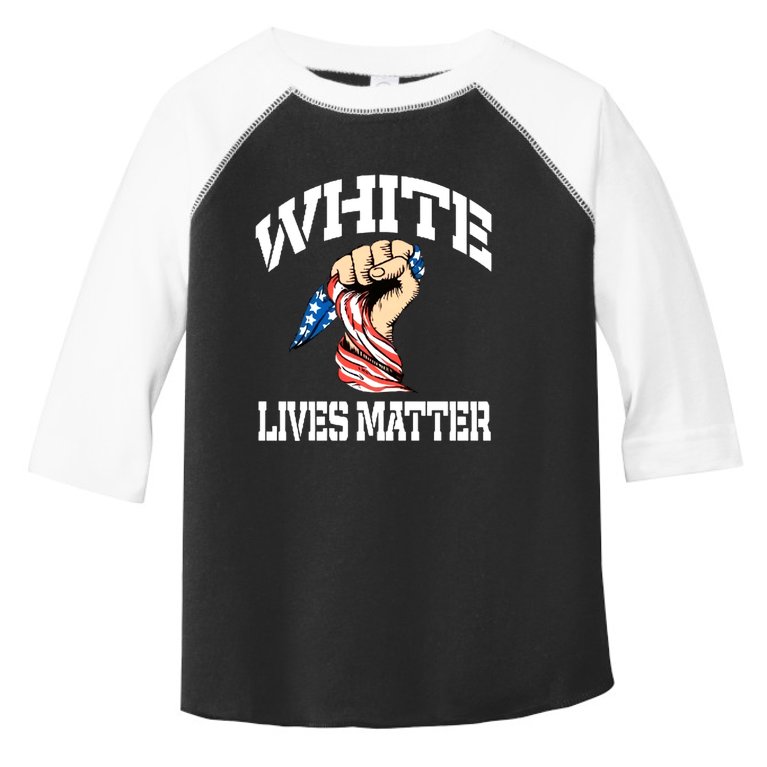 White Lives Matter Civil Rights Equality America Flag Toddler Fine Jersey T-Shirt