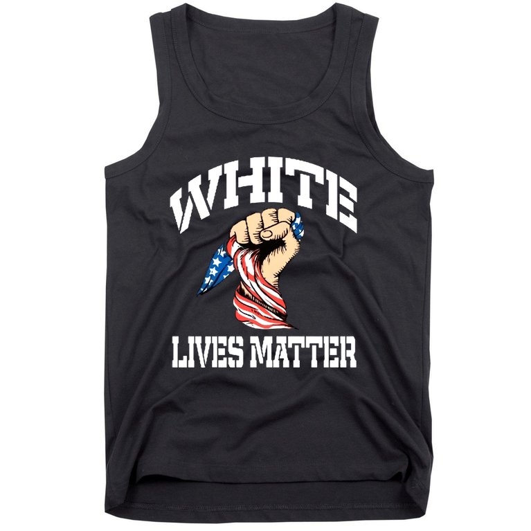 White Lives Matter Civil Rights Equality America Flag Tank Top