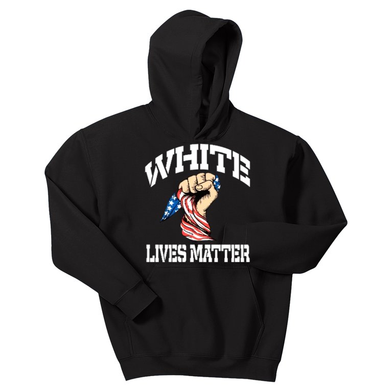 White Lives Matter Civil Rights Equality America Flag Kids Hoodie