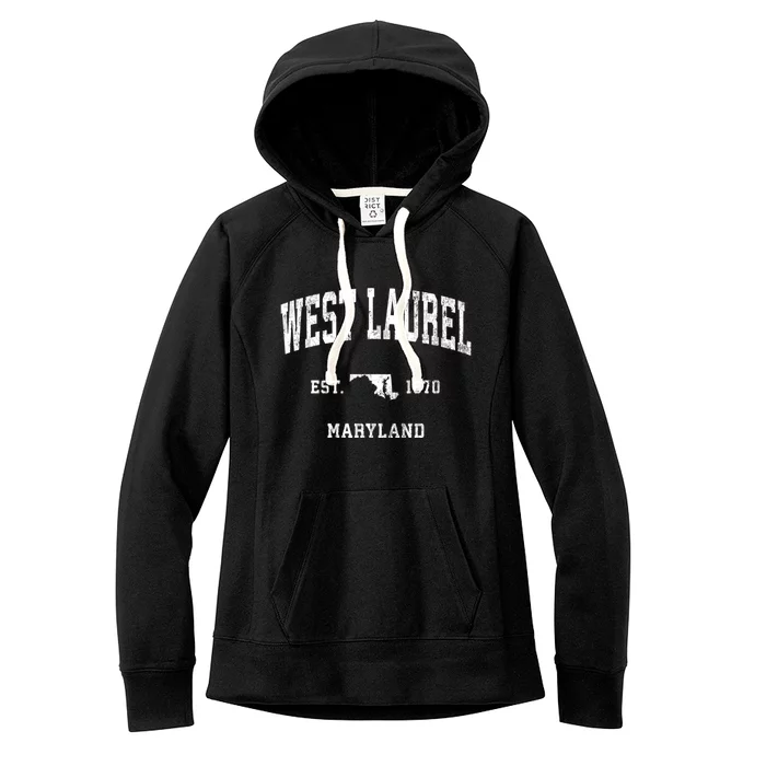 West Laurel Maryland Md Vintage Athletic Women's Fleece Hoodie