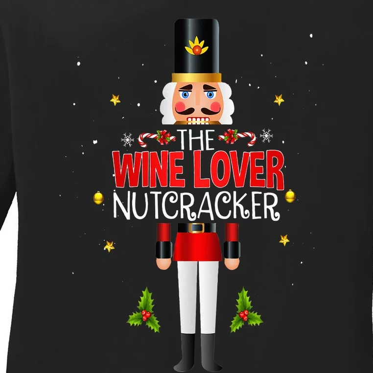 Wine Lover Nutcracker Group Matching Family Christmas Funny Ladies Long Sleeve Shirt