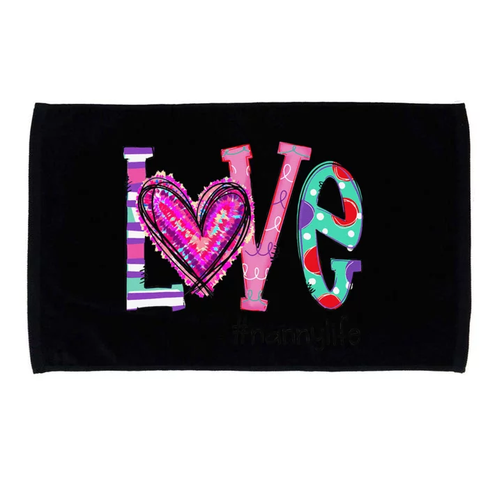 Womens Love Nanny Life Of Hearts Valentine's Day Microfiber Hand Towel