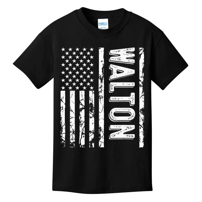 Walton Last Name Funny Surname Team Walton Family Reunion Kids T-Shirt