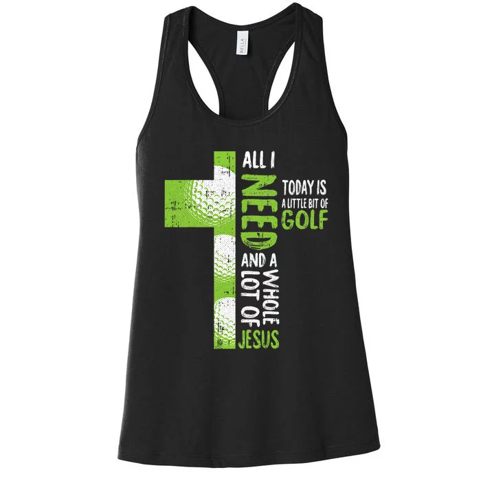 Whole Lot Of Jesus Golf Golfing Sport Lover Christian Women's Racerback Tank