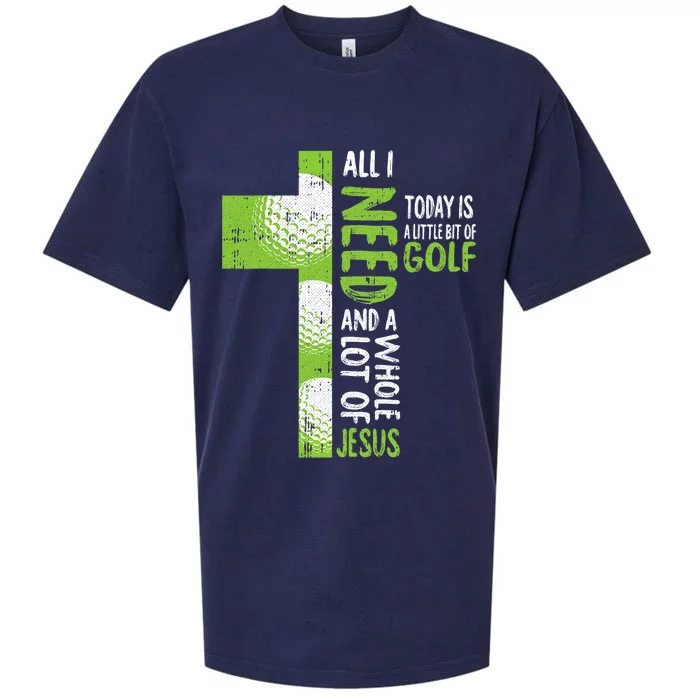 Whole Lot Of Jesus Golf Golfing Sport Lover Christian Sueded Cloud Jersey T-Shirt