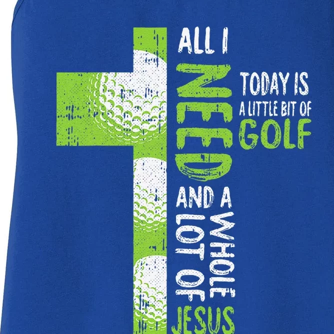 Whole Lot Of Jesus Golf Golfing Sport Lover Christian Golfer Women's Racerback Tank