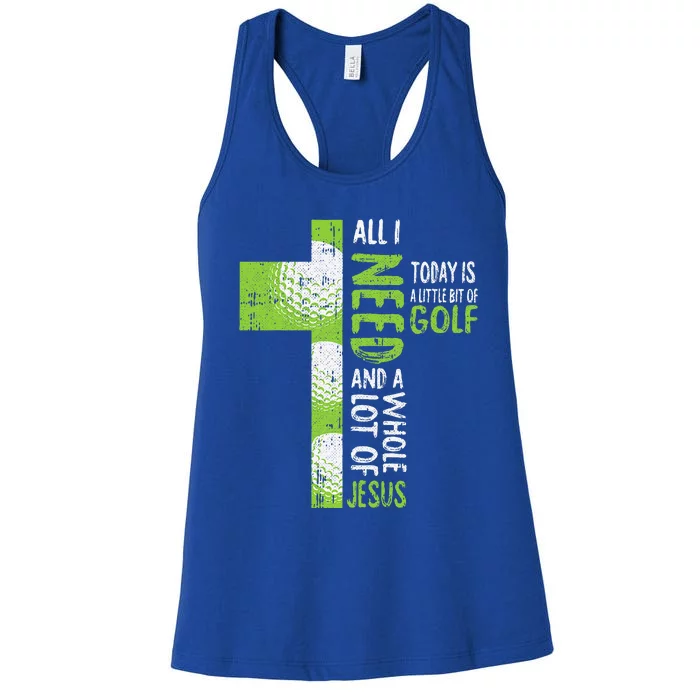 Whole Lot Of Jesus Golf Golfing Sport Lover Christian Golfer Women's Racerback Tank