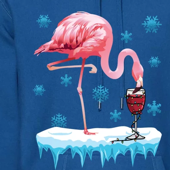 Wine LoverS Pink Flamingo Graphic Christmas Party Cute Ugly Gift Premium Hoodie