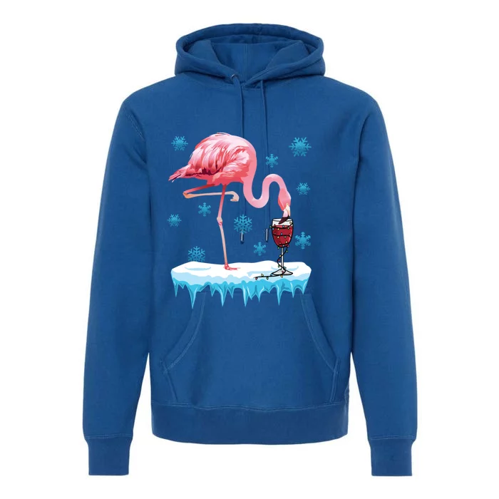 Wine LoverS Pink Flamingo Graphic Christmas Party Cute Ugly Gift Premium Hoodie