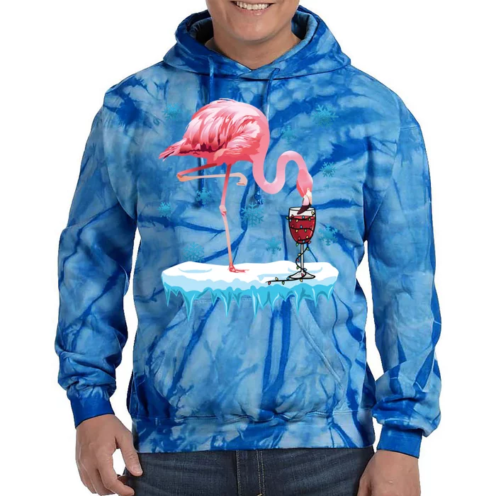 Wine LoverS Pink Flamingo Graphic Christmas Party Cute Ugly Gift Tie Dye Hoodie