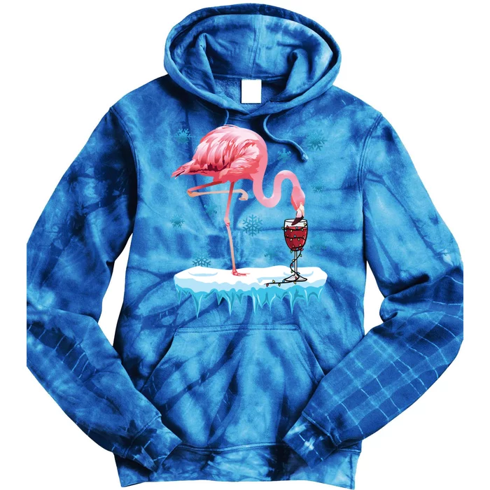 Wine LoverS Pink Flamingo Graphic Christmas Party Cute Ugly Gift Tie Dye Hoodie