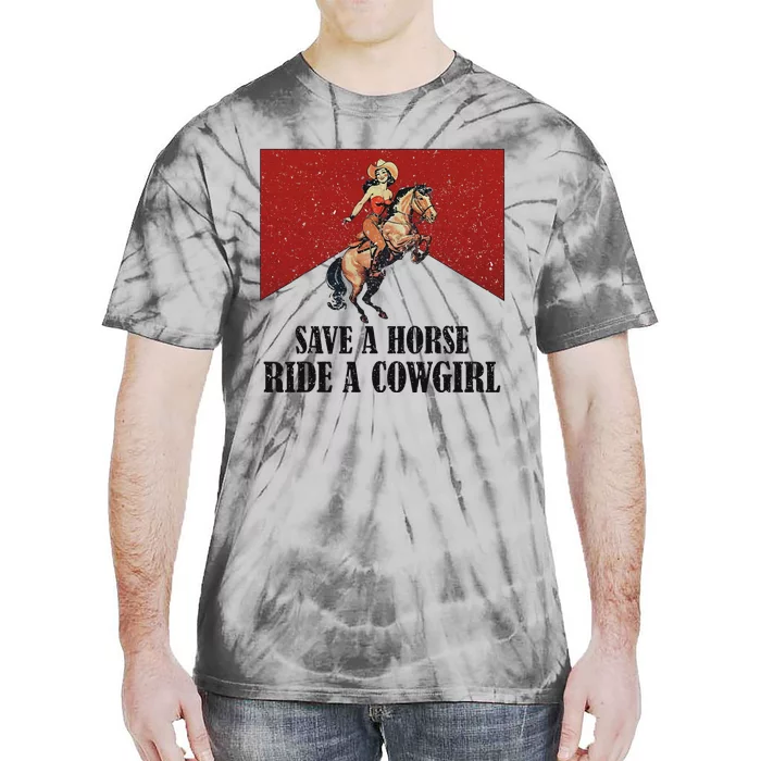 Western Lesbian Pride Save A Horse Ride A Cowgirl Tie-Dye T-Shirt