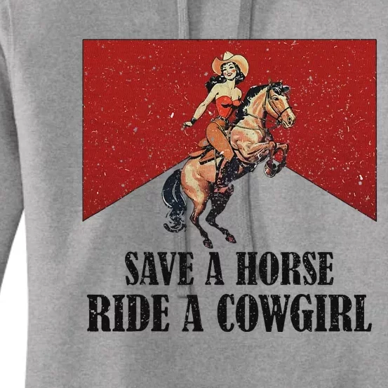 Western Lesbian Pride Save A Horse Ride A Cowgirl Women's Pullover Hoodie