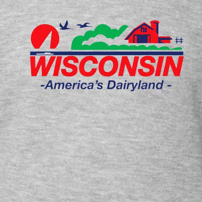 Wisconsin License Plate Americas Dairyland Toddler Sweatshirt