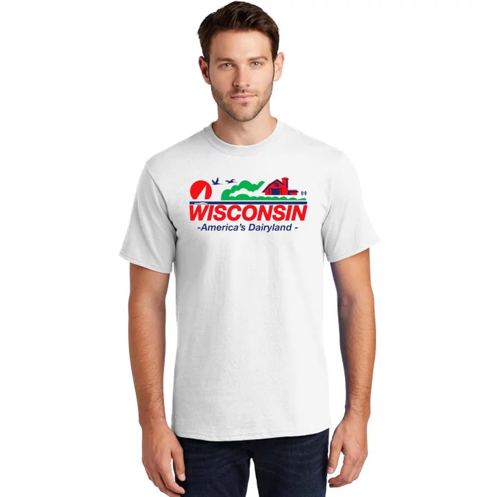 Wisconsin License Plate Americas Dairyland Tall T-Shirt