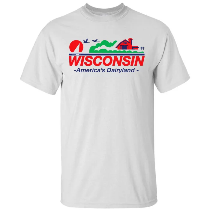 Wisconsin License Plate Americas Dairyland Tall T-Shirt