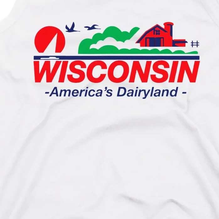 Wisconsin License Plate Americas Dairyland Tank Top