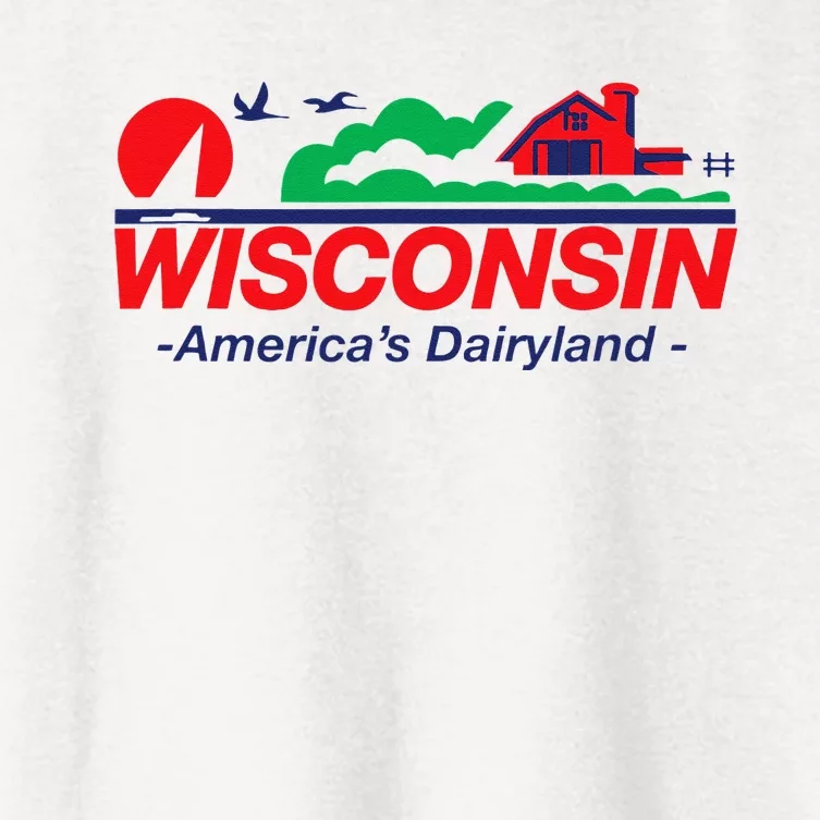 Wisconsin License Plate Americas Dairyland Women's Crop Top Tee